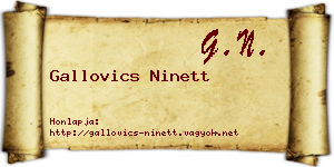 Gallovics Ninett névjegykártya